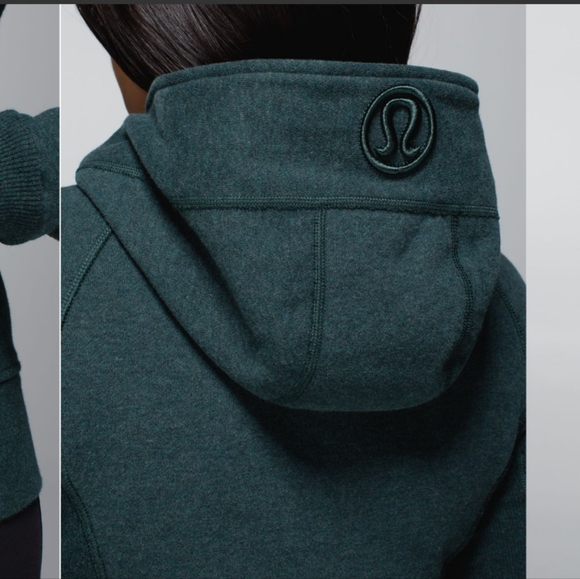 EUC Lululemon Scuba Hoodie II Heathered Fuel Green 4 - Picture 5 of 12